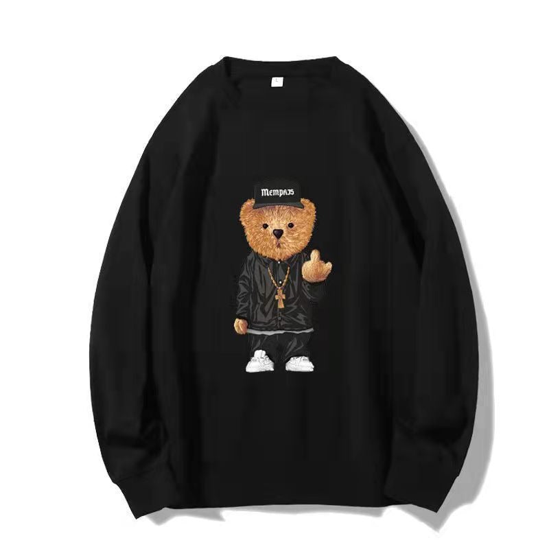 Mens Sweater Autumn and Winter New Korean Edition Trend Loose Versatile Sports Casual Bottom Shirt Long Sleeve Top Couple