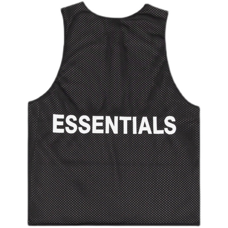 FEAR OF GOD FOG ESSENTIALS Double Line Mesh Sleeveless Vest, Trendy Mens Internet Celebrity, Same Style As High Street Trend