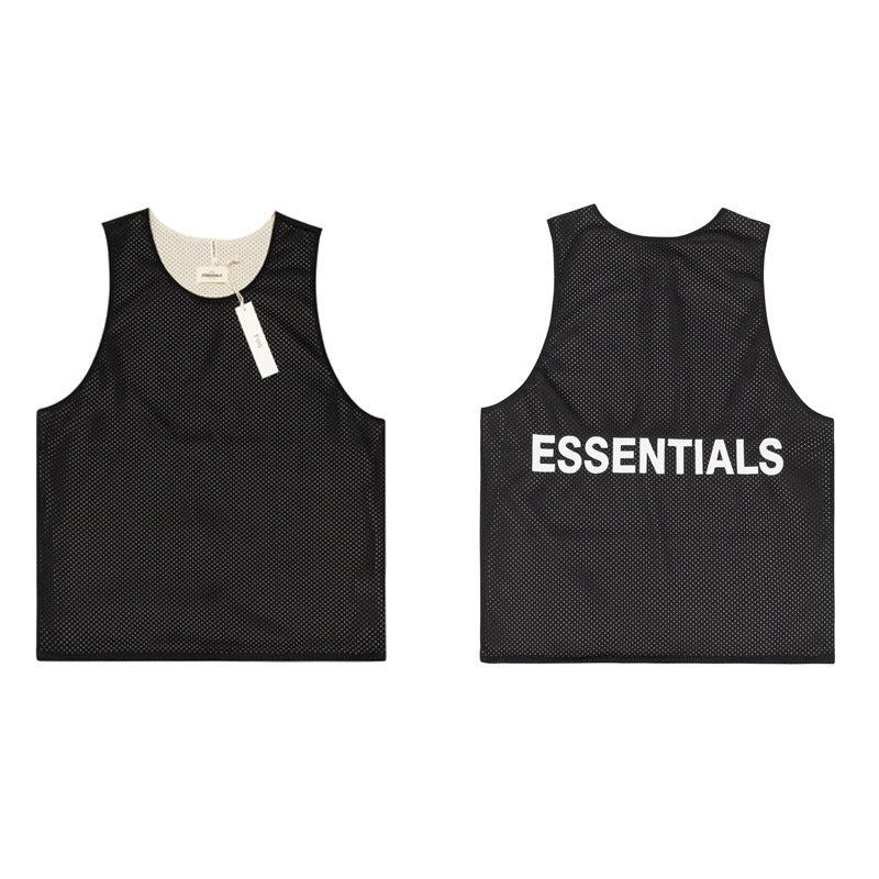 FEAR OF GOD FOG ESSENTIALS Double Line Mesh Sleeveless Vest, Trendy Mens Internet Celebrity, Same Style As High Street Trend