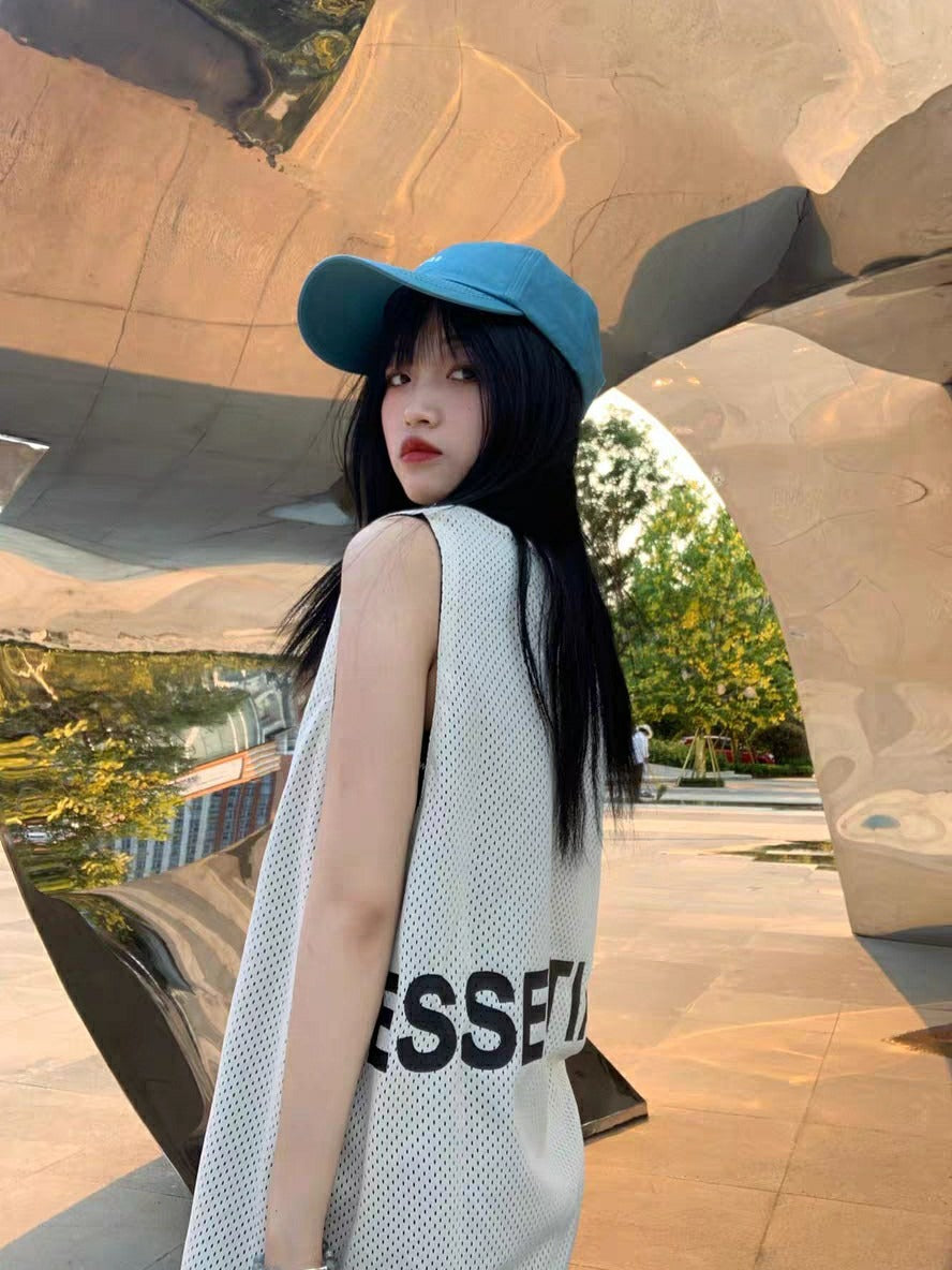FEAR OF GOD FOG ESSENTIALS Double Line Mesh Sleeveless Vest, Trendy Mens Internet Celebrity, Same Style As High Street Trend