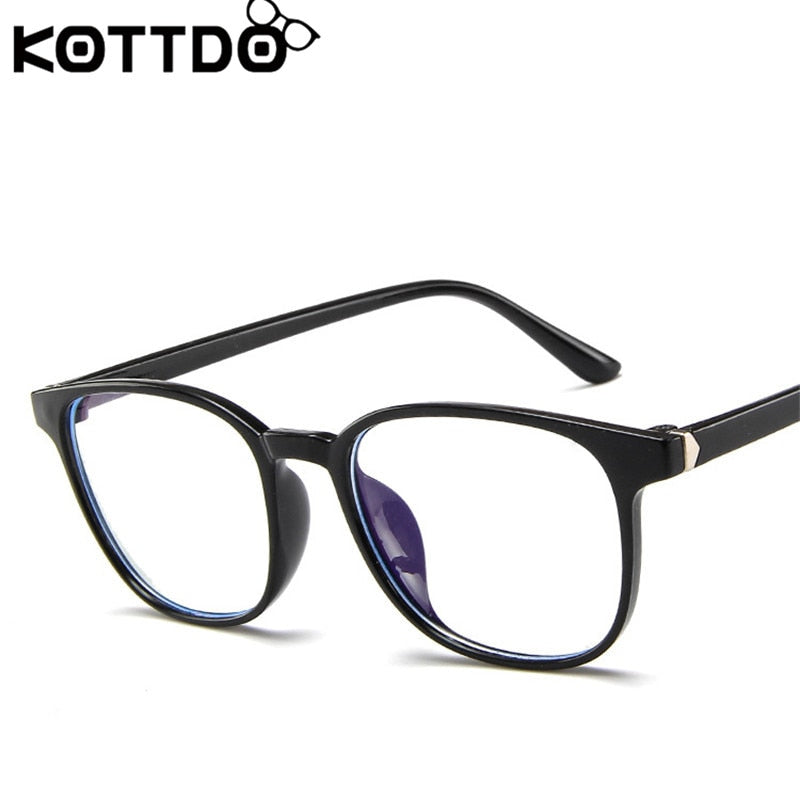 KOTTDO Retro Mens Glasses Frame Fashion Computer Eyeglasses Frame Women Anti-blue Light Transparent Clear Pink Plastic Frame