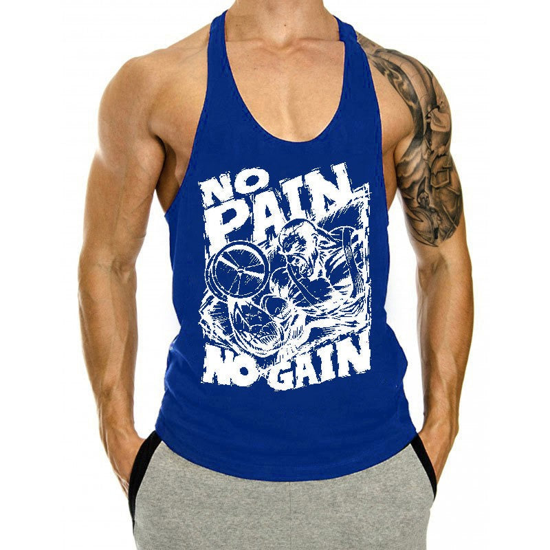 Fitness Tank op Mens Loose Training Racerback Sleeveless Cotton Basketball Sports Tank Top Bodybuilding Trend