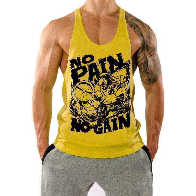 Fitness Tank op Mens Loose Training Racerback Sleeveless Cotton Basketball Sports Tank Top Bodybuilding Trend