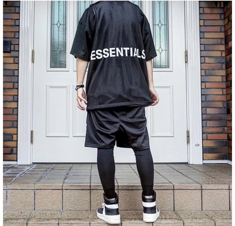 FEAR OF GOD FOG ESSENTIALS Double Line Mesh Sleeveless Vest, Trendy Mens Internet Celebrity, Same Style As High Street Trend
