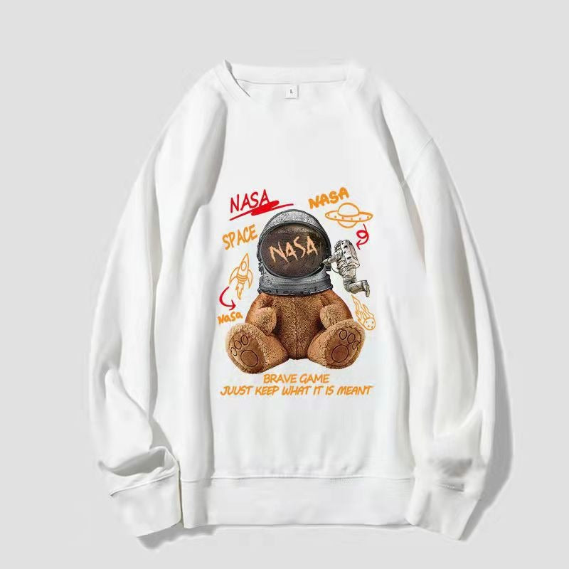 Mens Sweater Autumn and Winter New Korean Edition Trend Loose Versatile Sports Casual Bottom Shirt Long Sleeve Top Couple