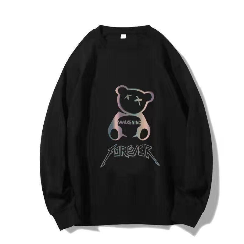 Mens Sweater Autumn and Winter New Korean Edition Trend Loose Versatile Sports Casual Bottom Shirt Long Sleeve Top Couple